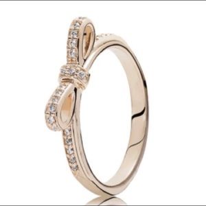 Pandora rose gold bow tie ring size 5 1/2